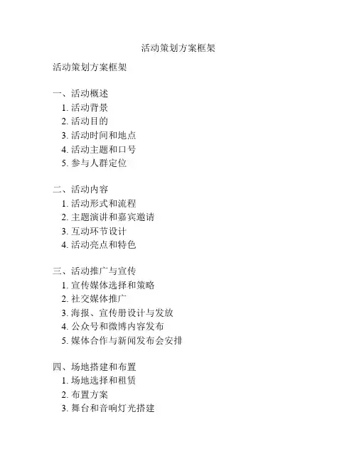 活动策划方案框架