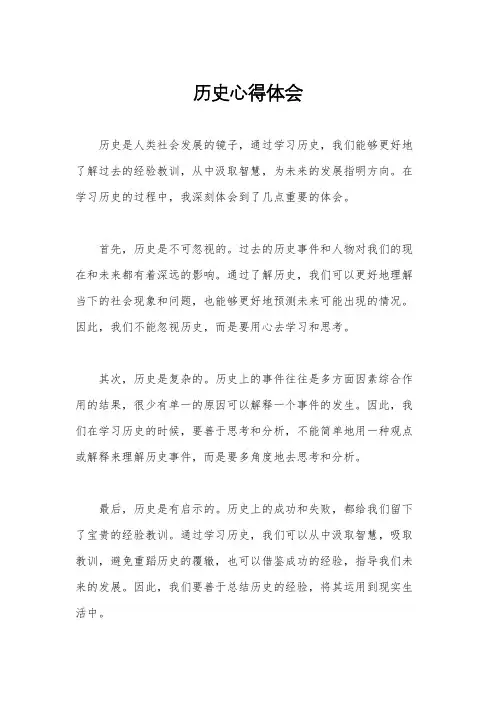 历史心得体会