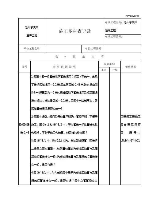 SY01-008施工图审查记录