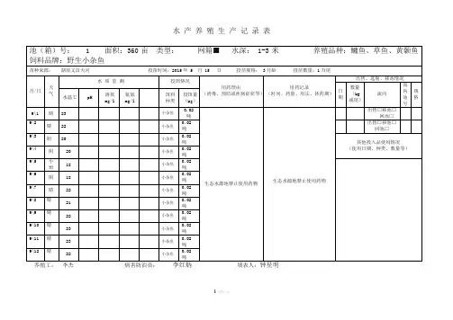 水产养殖生产记录表