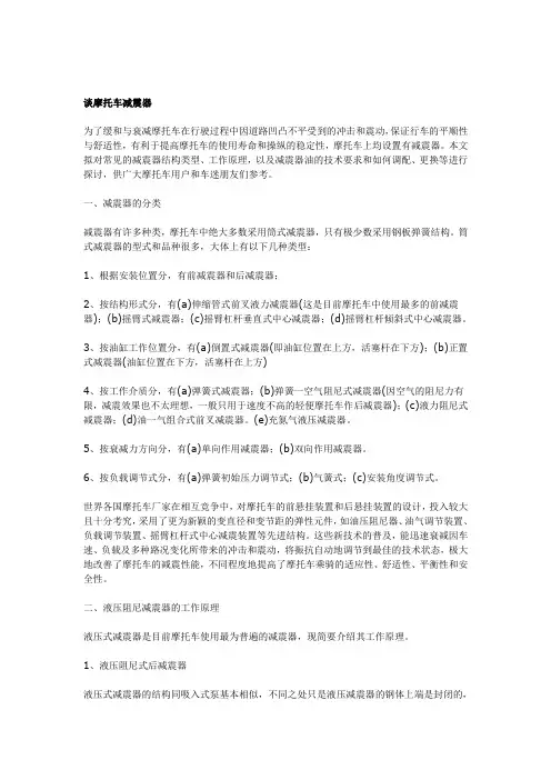 网页：浅谈摩托车减震器