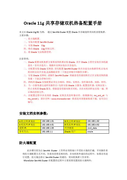 Oracle + ServHA Cluster 双机热备Linux下详细图文配置教程