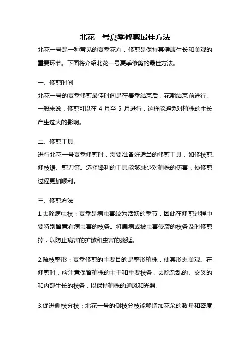 北花一号夏季修剪最佳方法