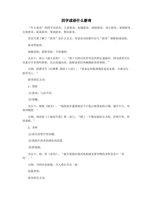 四字成语什么新奇