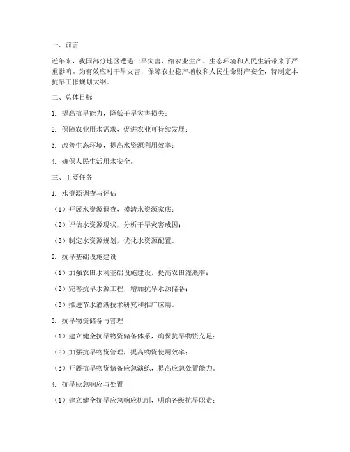 抗旱工作规划大纲