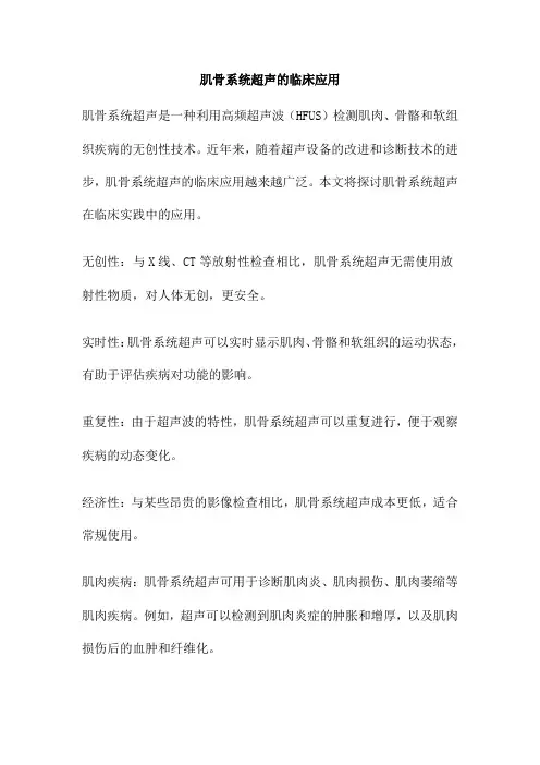 肌骨系统超声的临床应用