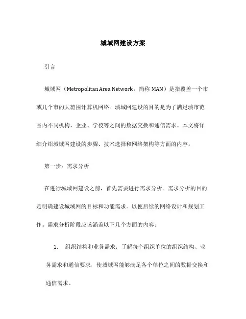 城域网建设方案
