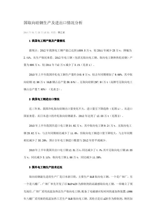 中国取向硅钢资料2014