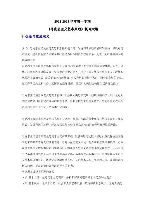 马原复习大纲(2022)