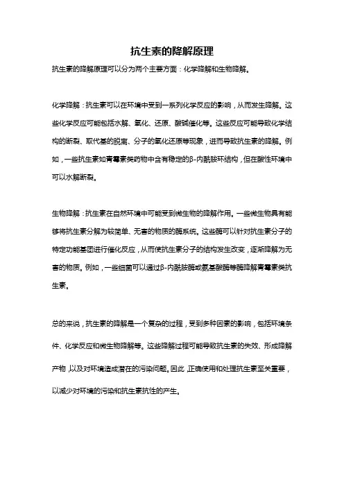 抗生素的降解原理