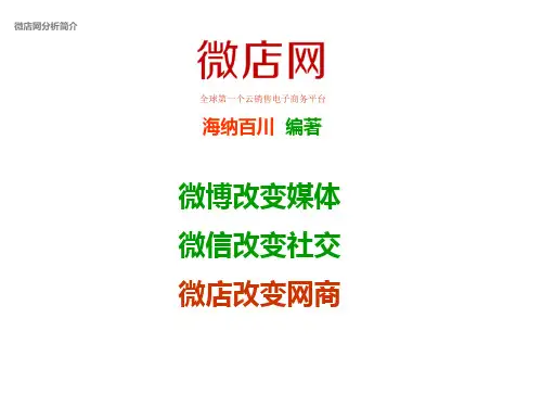 微店网分析简介