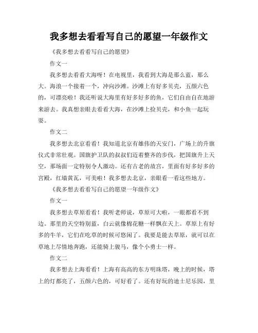我多想去看看写自己的愿望一年级作文
