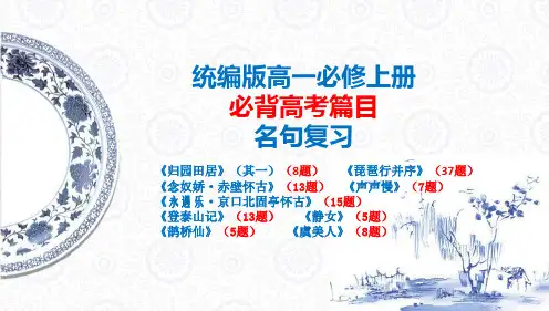 必背高考篇目情景式名句默写复习：统编版高中语文必修上册
