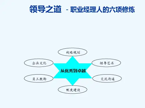 《领导之道-职业经理人的六项修炼》(高建华)