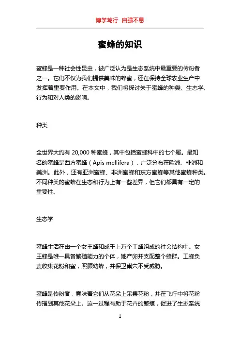 蜜蜂的知识