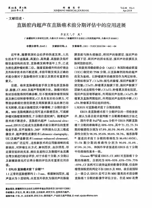 直肠腔内超声在直肠癌术前分期评估中的应用进展