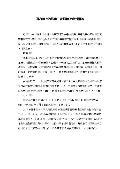 国内海上的风电开发风险及应对措施.doc