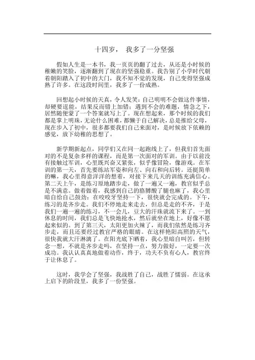 十四岁,我又多了一分坚强