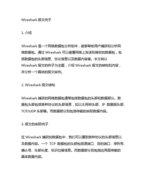 wireshark报文例子