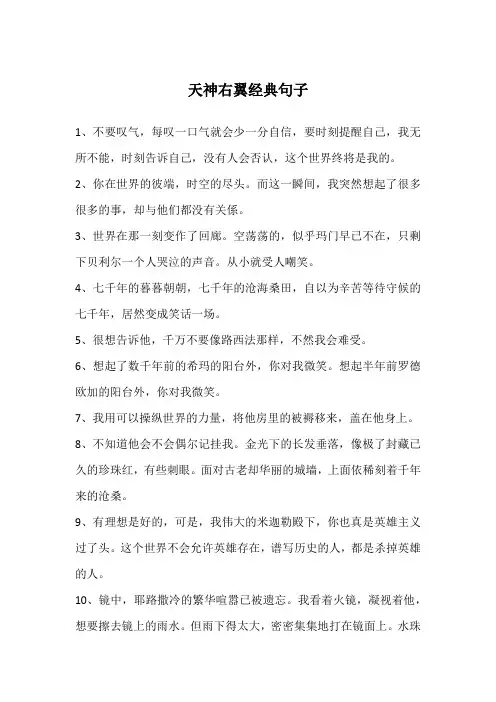 天神右翼经典句子
