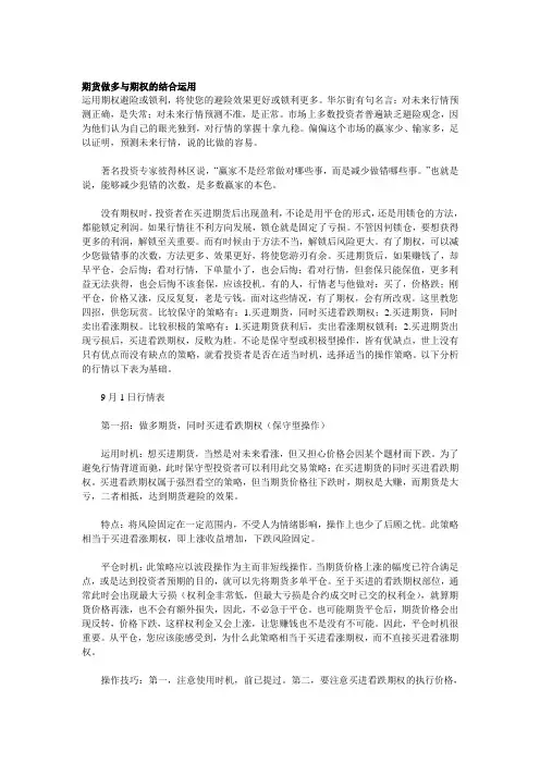 期货做多与期权的结合运用