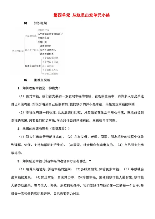 九年级政治全册第四单元从这里出发单元小结人民版