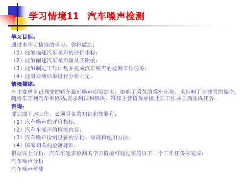 学习情境11 汽车噪声检测