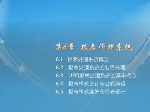 第6章 报表管理系统