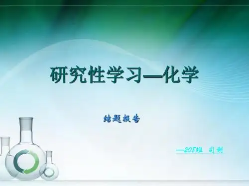 研究性学习——化学 结题报告