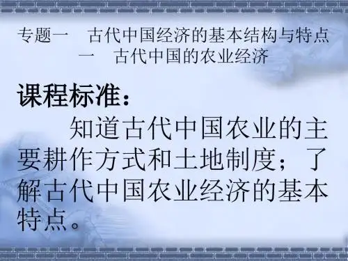古代中国的农业经济 PPT课件6 人民版