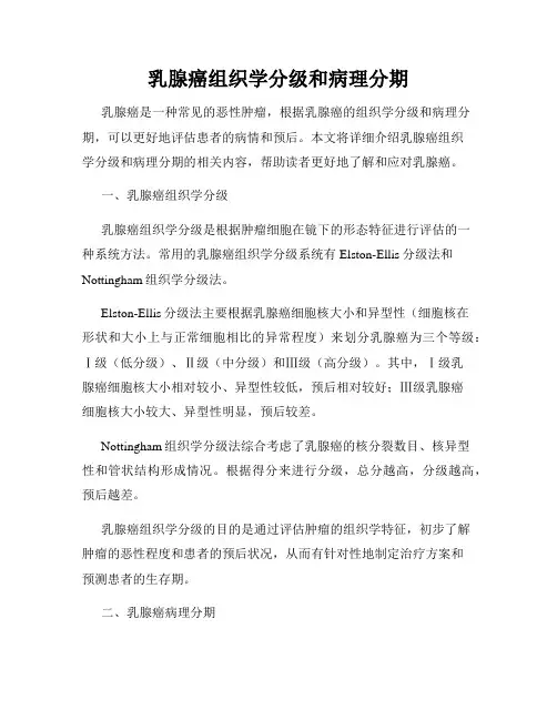 乳腺癌组织学分级和病理分期