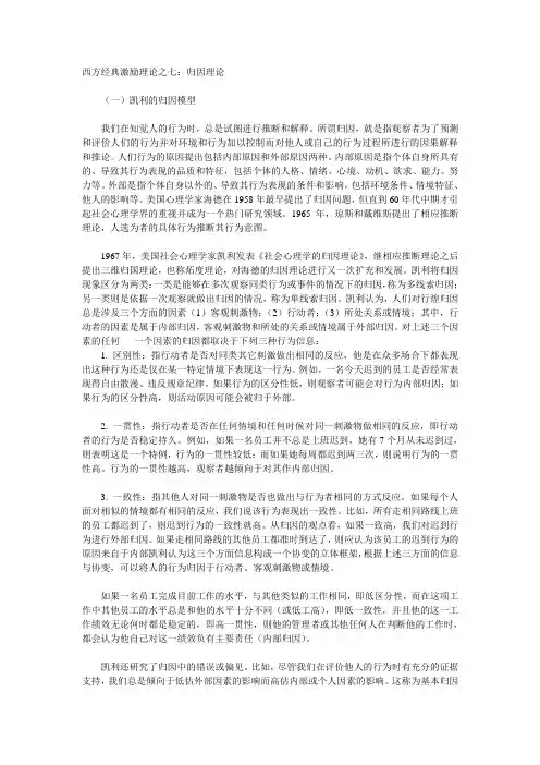 经典激励理论之七：归因理论