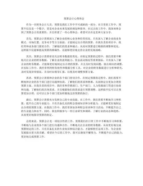 预算会计心得体会