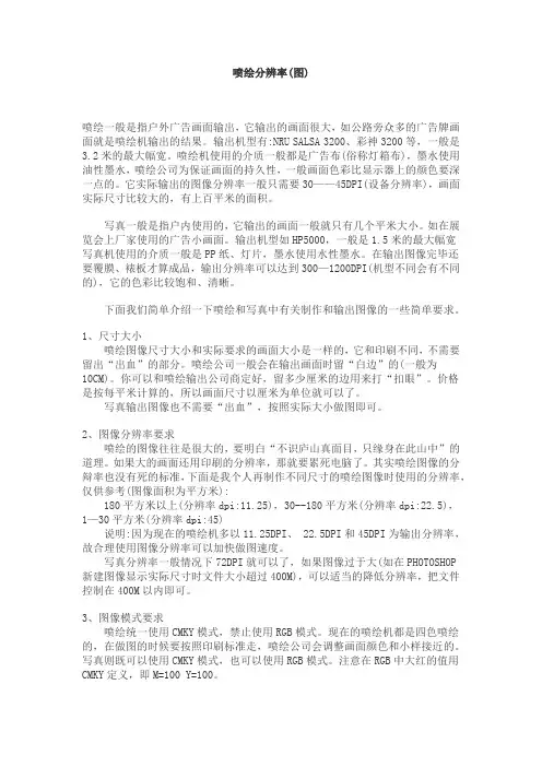 喷绘分辨率设置