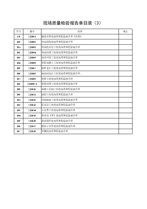 浙江省公路工程施工统一用表ZJ1001-1018
