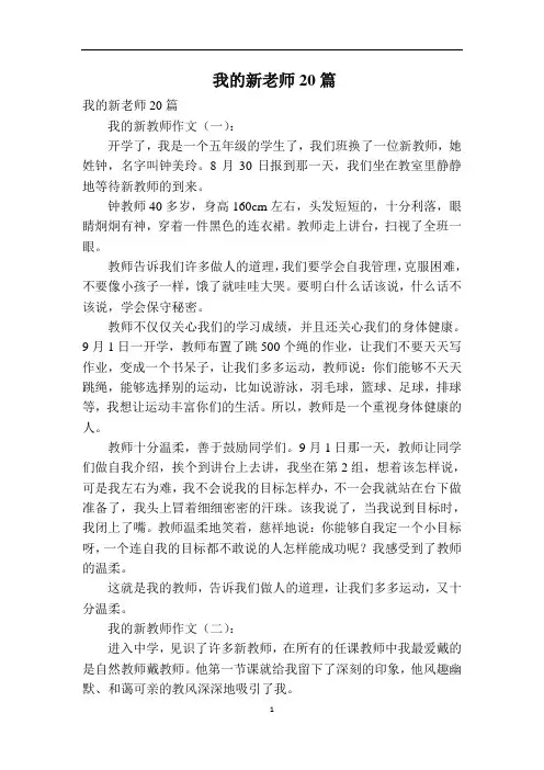 我的新老师20篇