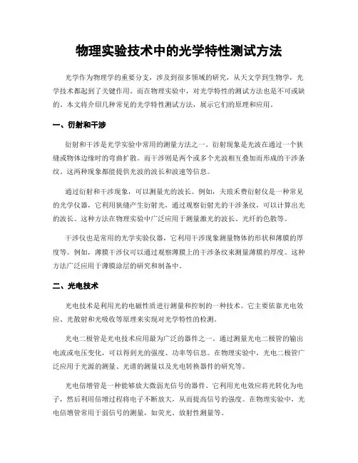 物理实验技术中的光学特性测试方法