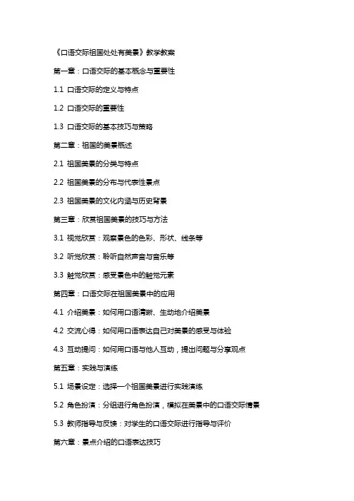 《口语交际祖国处处有美景》教学教案