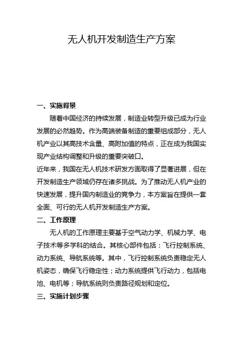 无人机开发制造生产方案(一)
