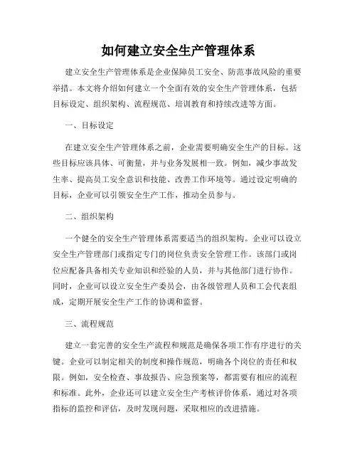 如何建立安全生产管理体系