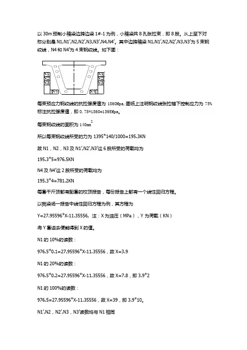 张拉读数计算方法
