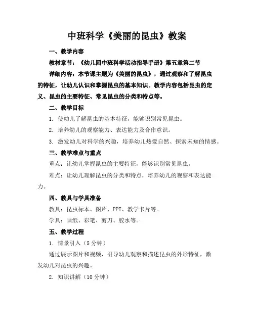 中班科学《美丽的昆虫》教案
