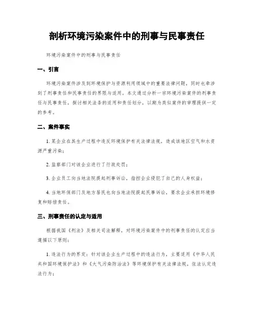 剖析环境污染案件中的刑事与民事责任