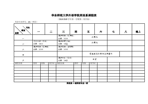 华东师范大学外语学院英语系课程表