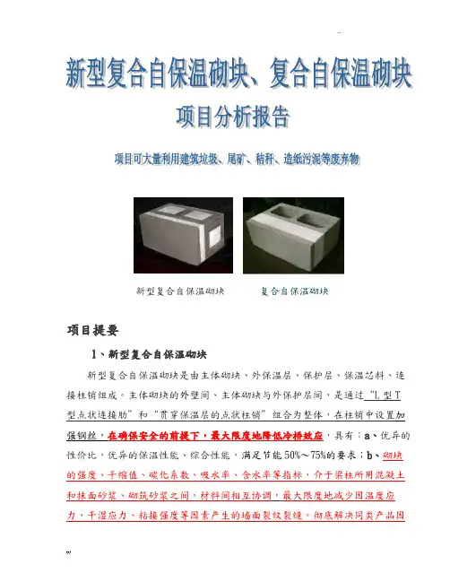 自保温砌块的市场分析及经济效益分析报告