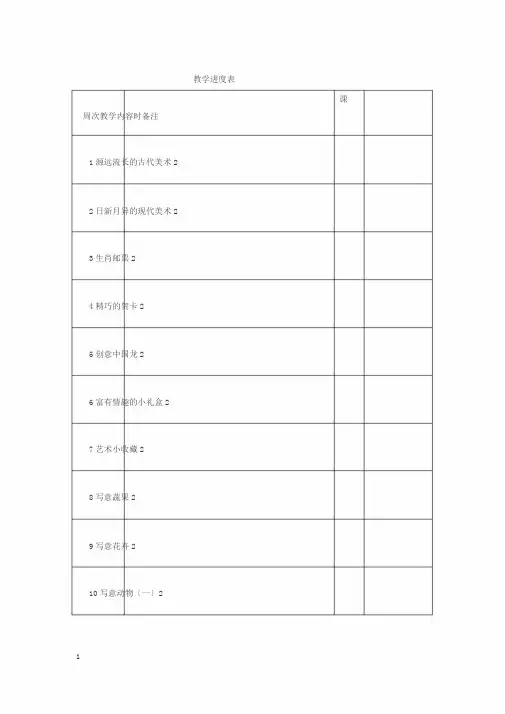 2018岭南版美术六年级上册全册教案