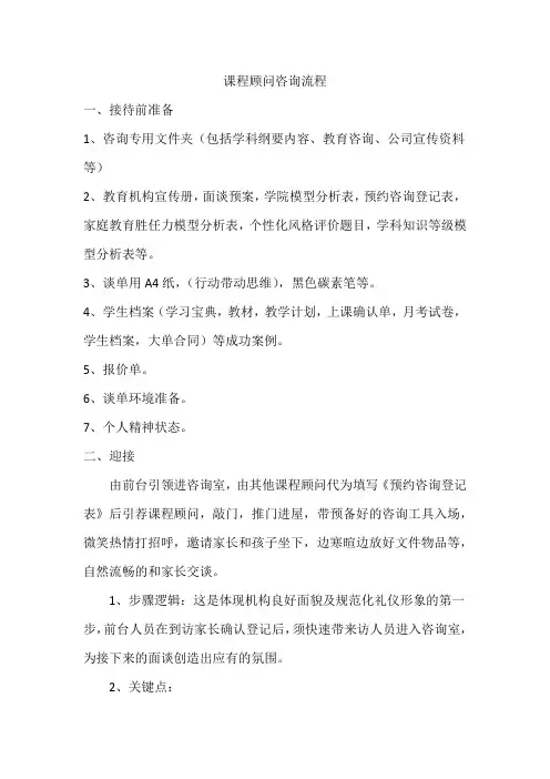 教育机构课程顾问咨询流程