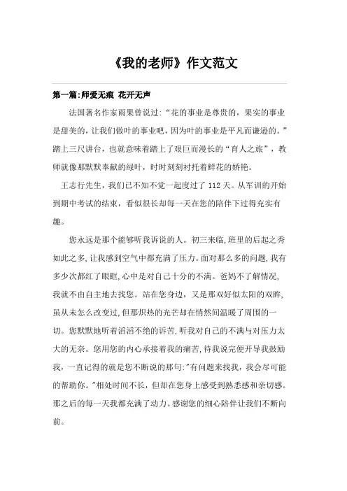 小学《我的老师》作文范文(500字)