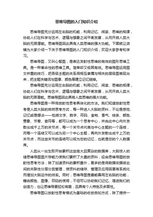 思维导图的入门知识介绍
