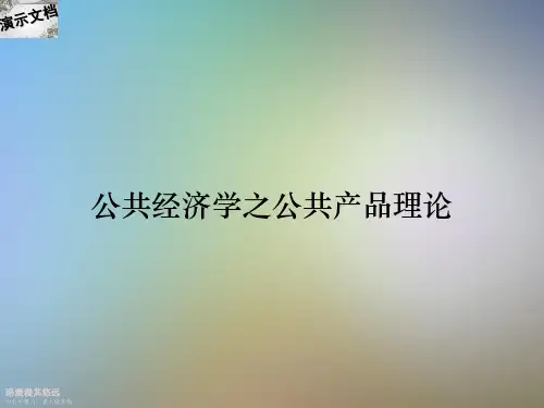 公共经济学之公共产品理论 